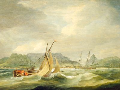“Table Bay Cape Town,” Table Bay in the 1790’s by Thomas Luny (1759-1837)