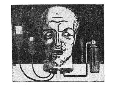 An illustration from 'Professor Dowell's Head,' a 1925 science fiction story from Russian author Alexander Belyayev.