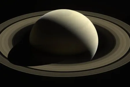 One of Cassini&#39;s last looks at Saturn and its main rings from a distance, produced by combining images taken in October 2016
