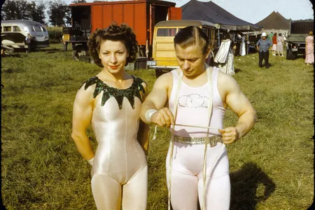 Trapeze artist Antoinette poses with her husband aerialist Arthur "Art" Concello.