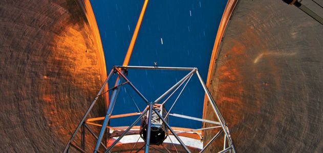Inside a Keck telescope dome