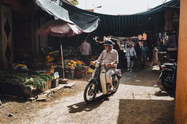 Scooter through the Souks, Marrakech Market Life in Motion thumbnail
