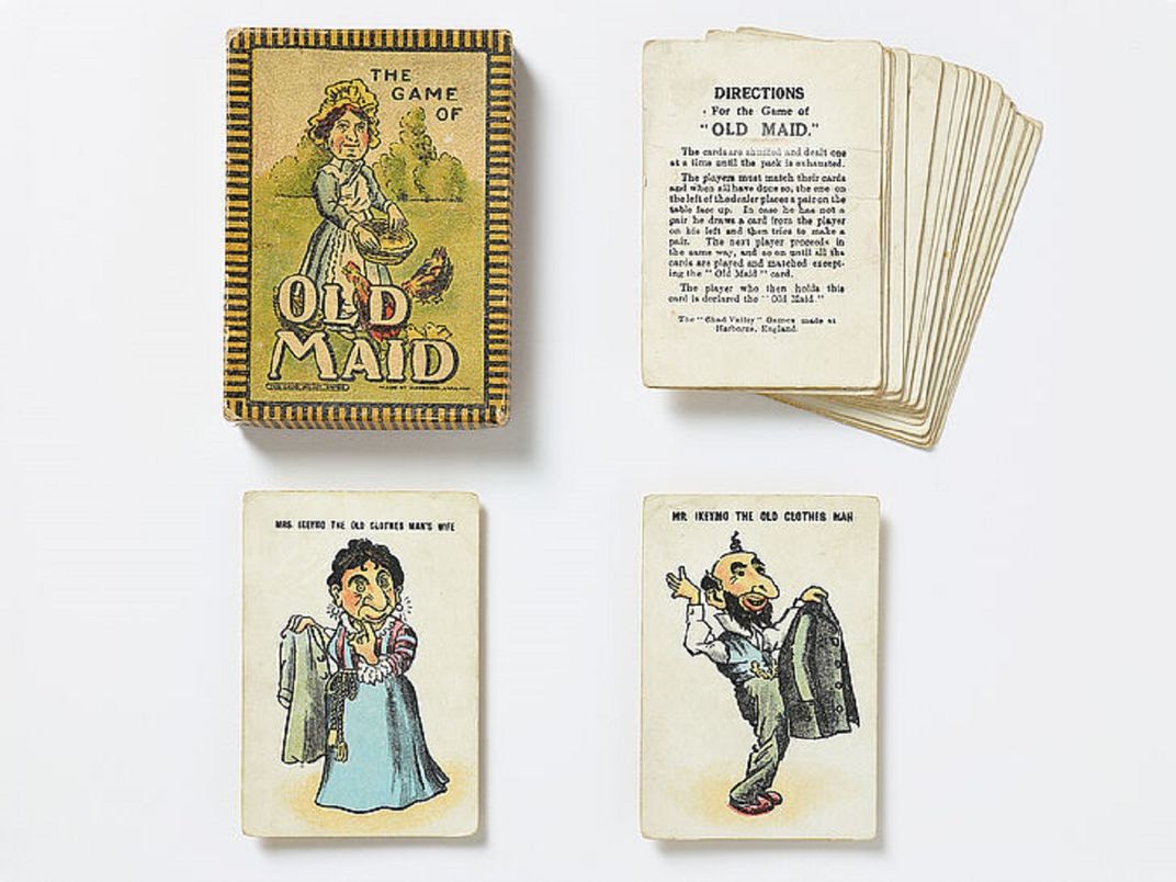 Old Maid cards with antisemitic caricatures