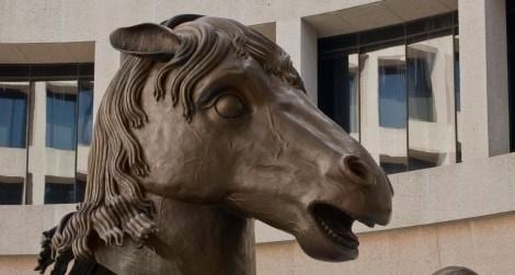 Ai WeiWei's zodiac animals come to the Hirshhorn plaza.