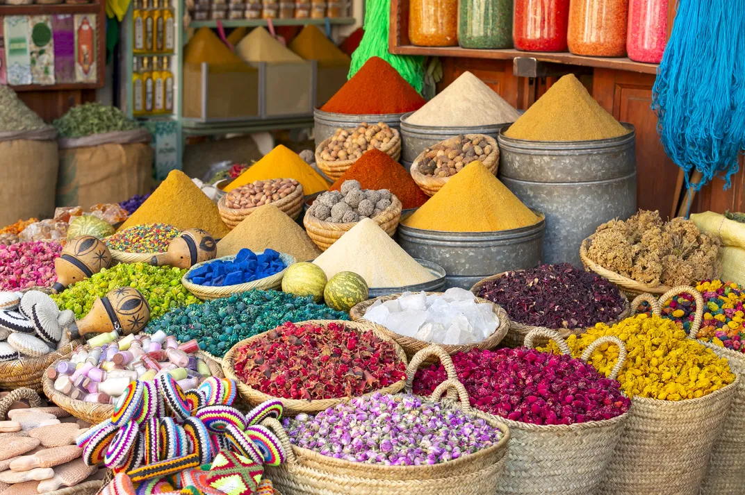 Spice shop in the souk, Marrakech