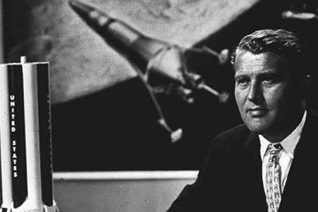 Von Braun at his desk at the Marshall Space Flight Center in 1960, years after writing Project Mars.