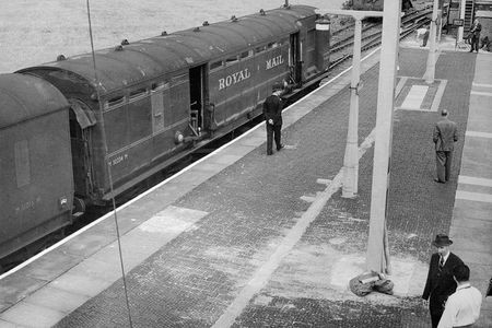 The train after the initial police investigation in Cheddington, Buckinghamshire. 