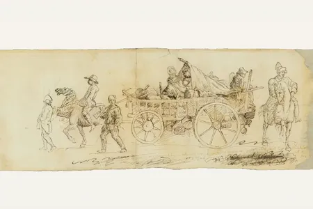 Attributed to artist Pierre Eug&egrave;ne du Simiti&eacute;re,&nbsp;the drawing depicts the Continental Army&rsquo;s North Carolina Brigade marching through Philadelphia on August 25, 1777.