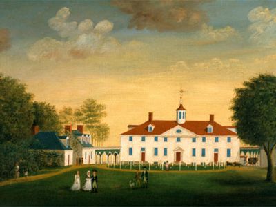 Edward Savage painted this portrait of Mount Vernon in 1792.