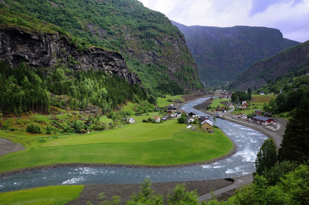 View of the Flam countryside from the train
