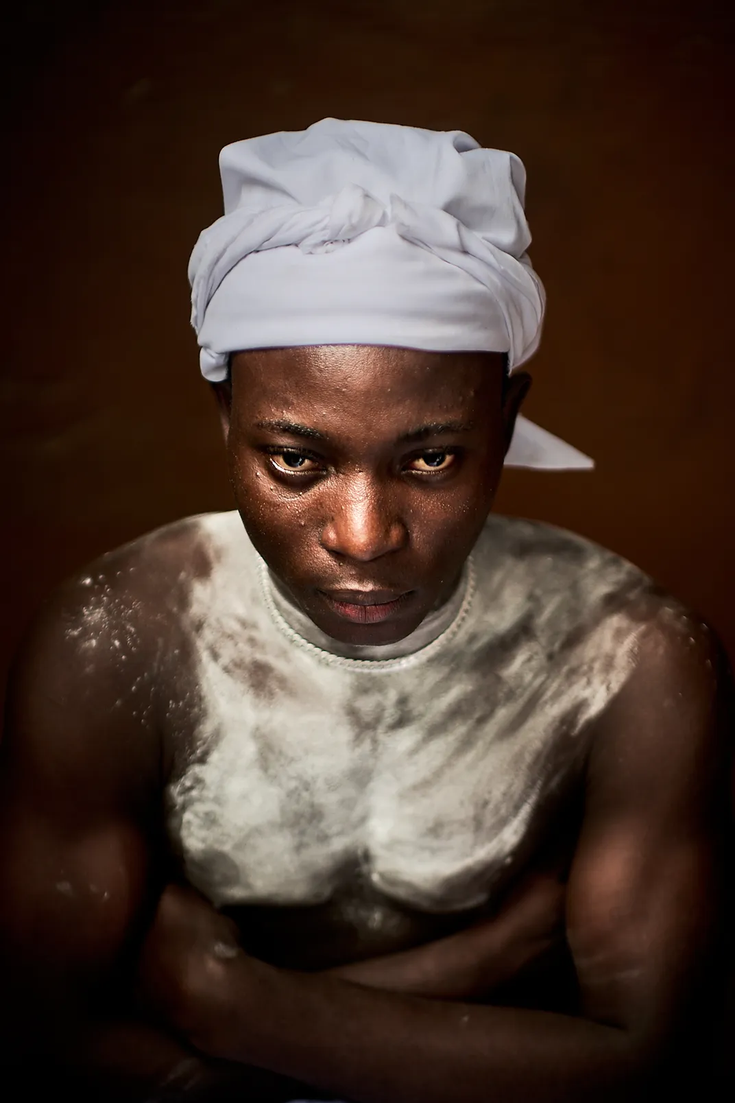 Young Voodoo Adept During Initiation