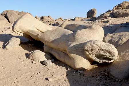 A granite statue located in Tombos, an ancient Egyptian outpost in present-day Sudan