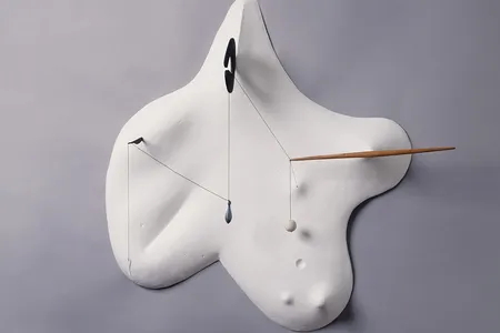 Yellow Landscape, Isamu Noguchi, 1943, magnesite, wood, string, metal fishing weight