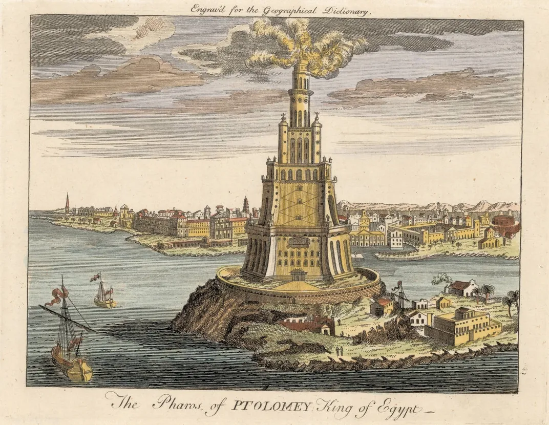 An 18th-century illustration of the lighthouse