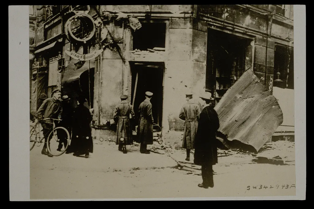 Aftermath of a riot in Hamburg in 1923