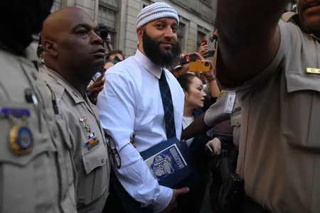 Adnan Syed, the subject of a 2014 investigation led by Sarah Koenig on the podcast &ldquo;Serial,&rdquo;&nbsp;leaves the courthouse after being released from prison.