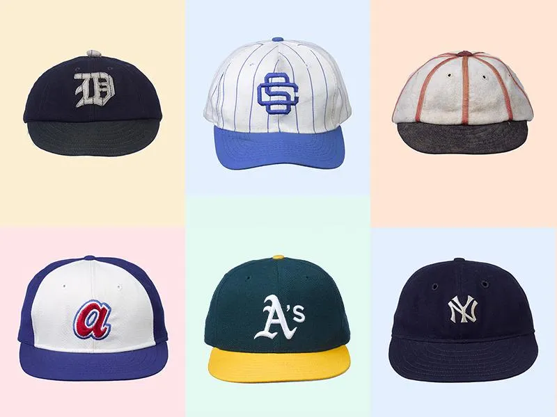 A variety of baseball caps