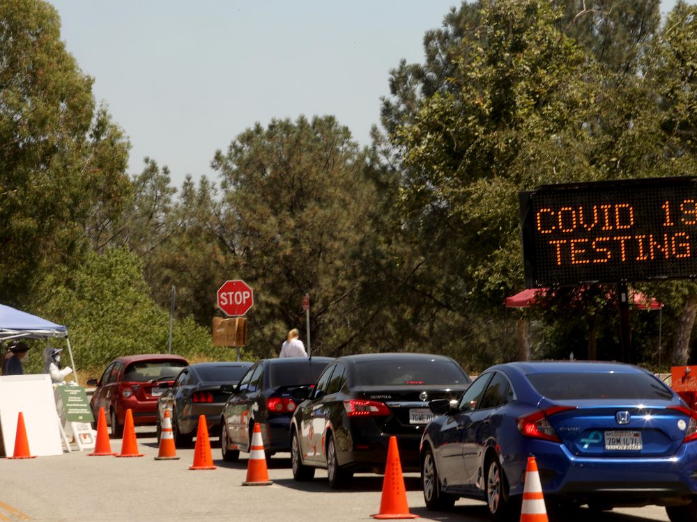 Drive-by COVID testing in California