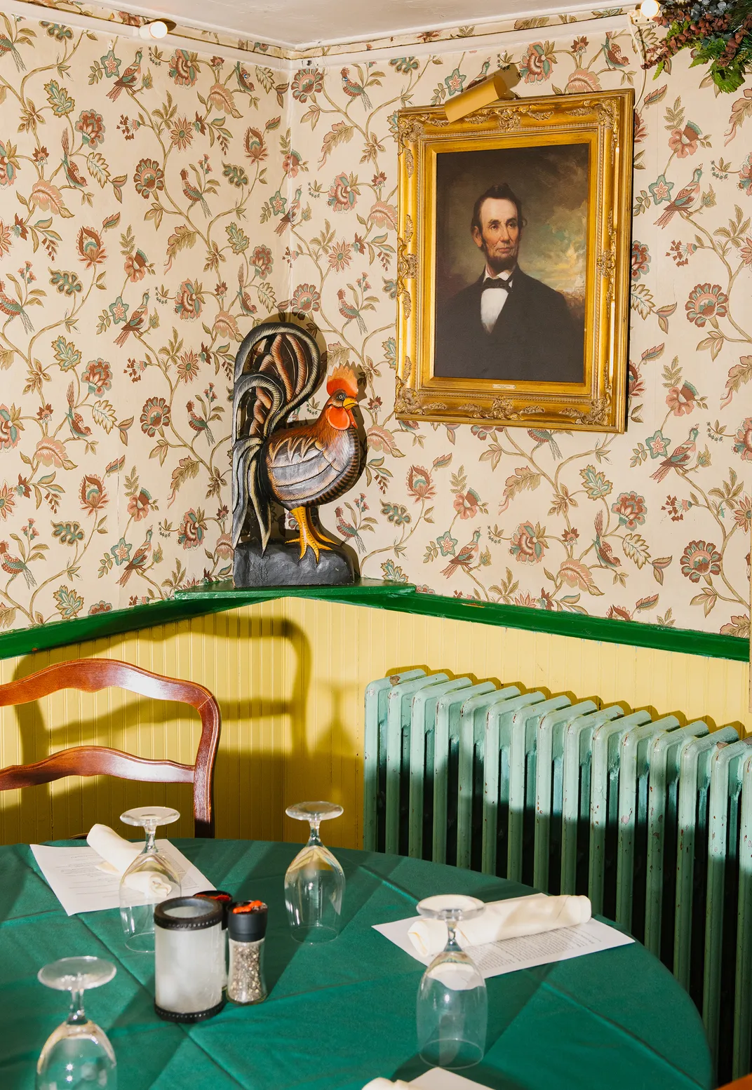 The Lafayette dining room at Ye Olde Centerton Inn, est. 1706, in Pittsgrove, New Jersey.