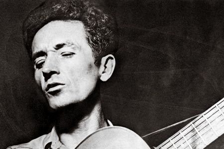 Woody Guthrie, shown here in the 1940s, created great lines in songs and drawings.