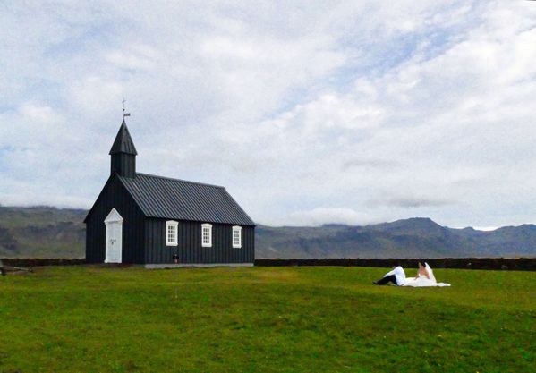 Bride and Groom at Iceland Church thumbnail