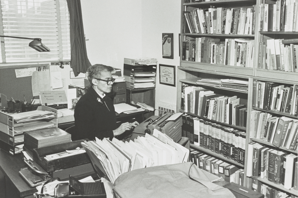 Pauli Murray at desk