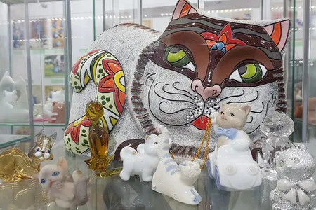 Figurines on display at Poland's Cat Museum