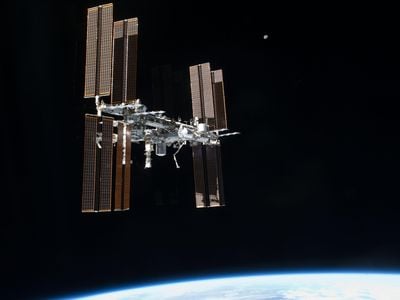 The space station as seen from Atlantis on the last space shuttle mission.