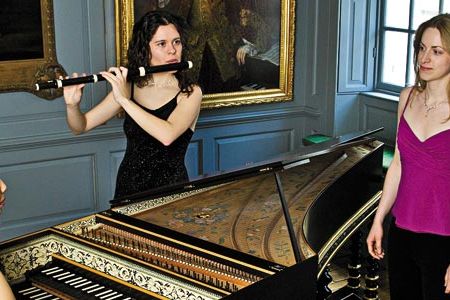 Handel House was reopened in 2001.  Shown here are musicians practicing on period instruments.
