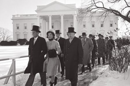 The First Couple head to the inauguration ceremony, Washington, DC, January 20, 1961