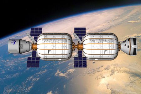 Bigelow Aerospace's proposed space station, Alpha, would be made up of sausage-link-esque blocks, each the size of a school bus.