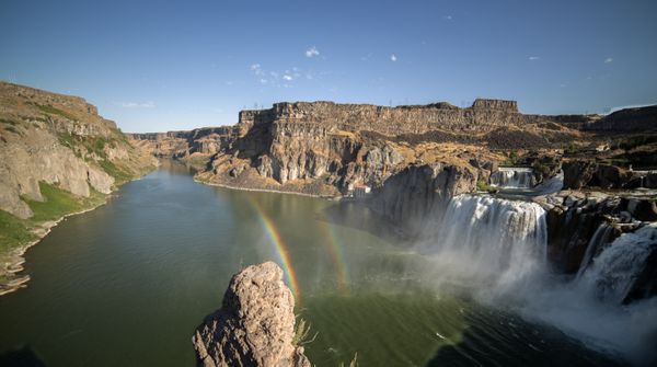 Shoshone Falls with two half rainbows thumbnail