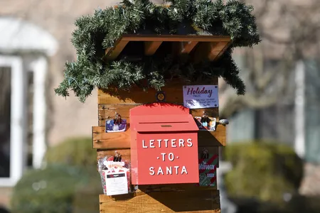 The mailbox for letters to Santa Claus at the home of the Parsons family in Pennsylvania, on December 10, 2020