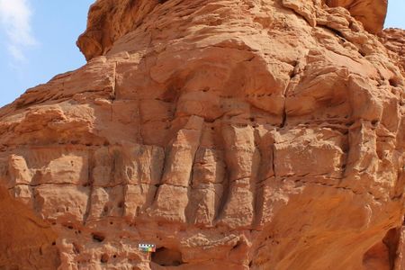 Despite heavy erosion, the camels remain visible some seven&nbsp;millennia after their creation.
