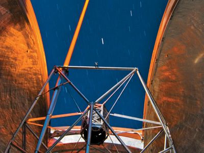 Inside a Keck telescope dome