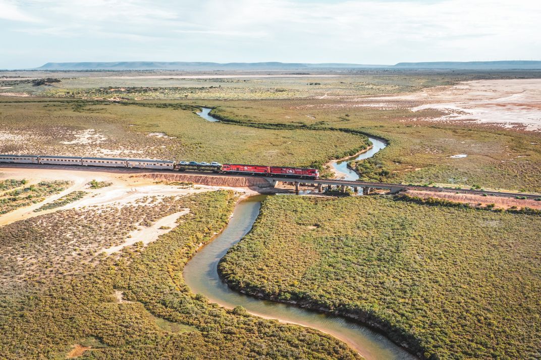 The Ghan traversing Flinders Range. Credit: Journey Beyond