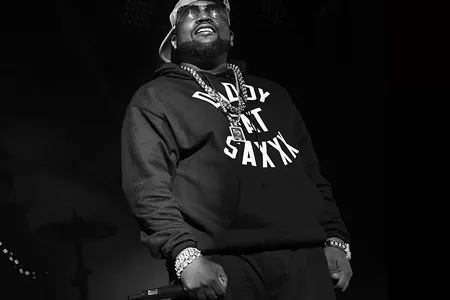 Big Boi in between verses at Lakewood Amphitheater in Atlanta on September 10, 2016.