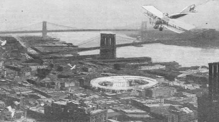 A circular landing track imagined for New York in 1919