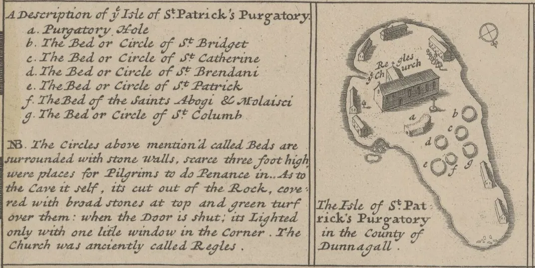 A 1714 map of St. Patrick's Purgatory