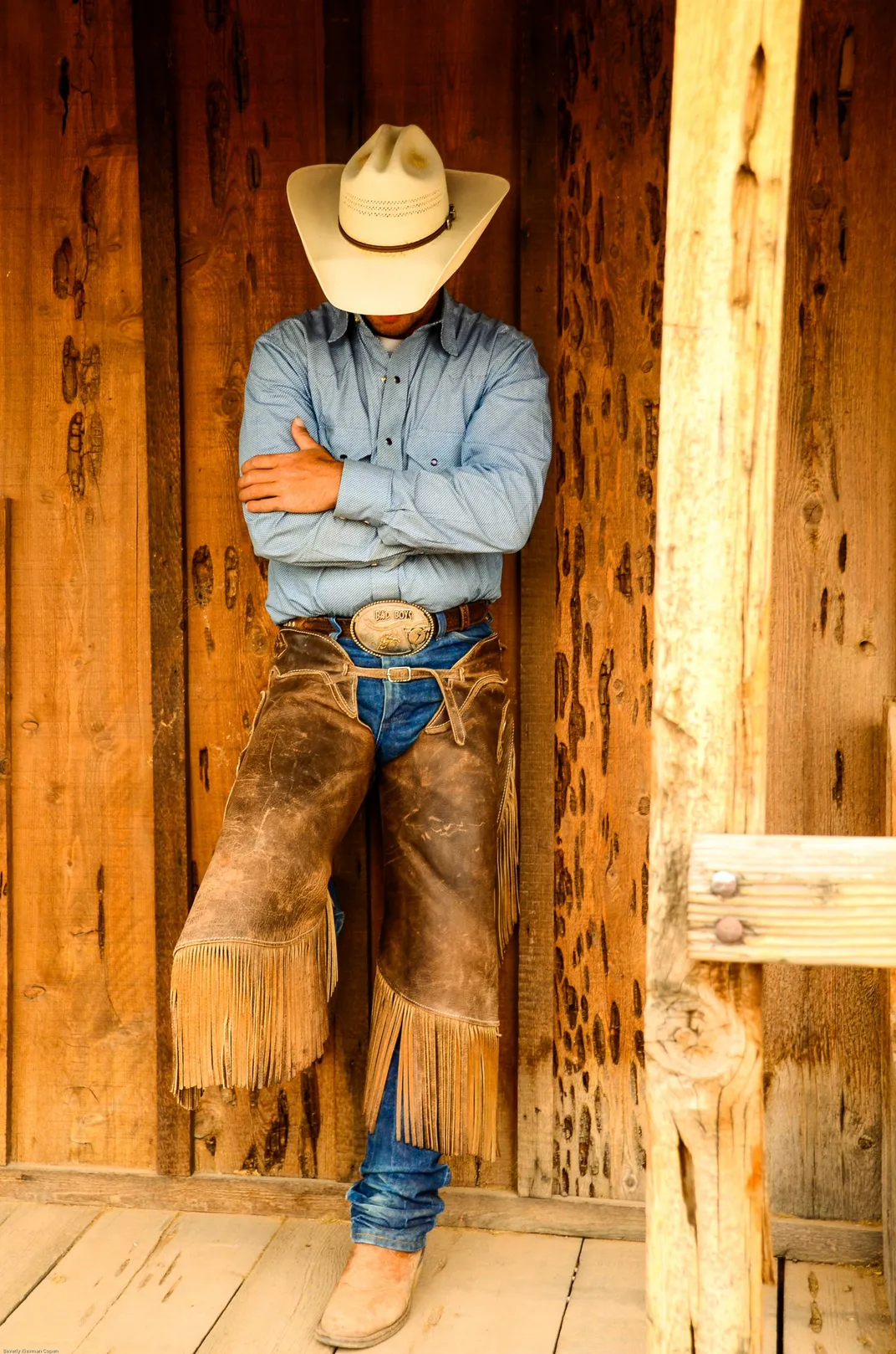 Cowboy standing taking break, in White Stallion Ranch, Tucson, Az ...