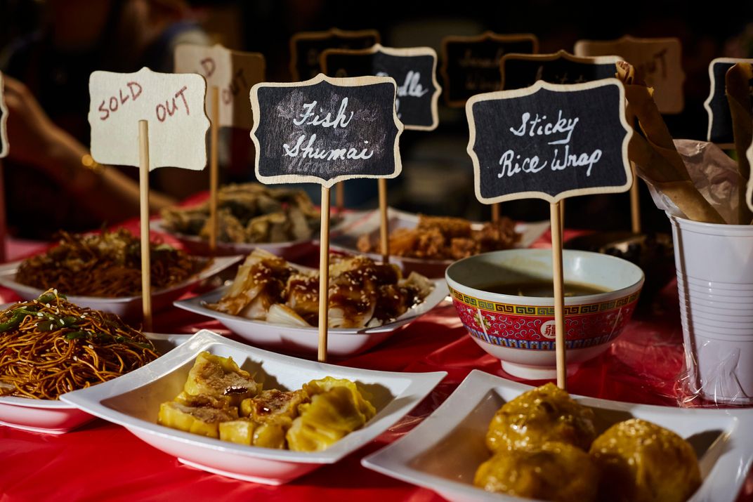 food on display at Queens Night Market