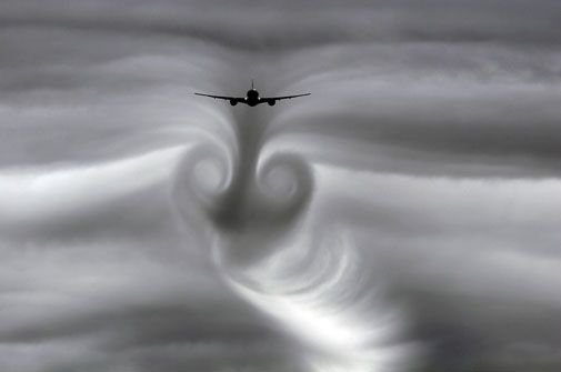 Wake vortices can be beautiful as well as dangerous.