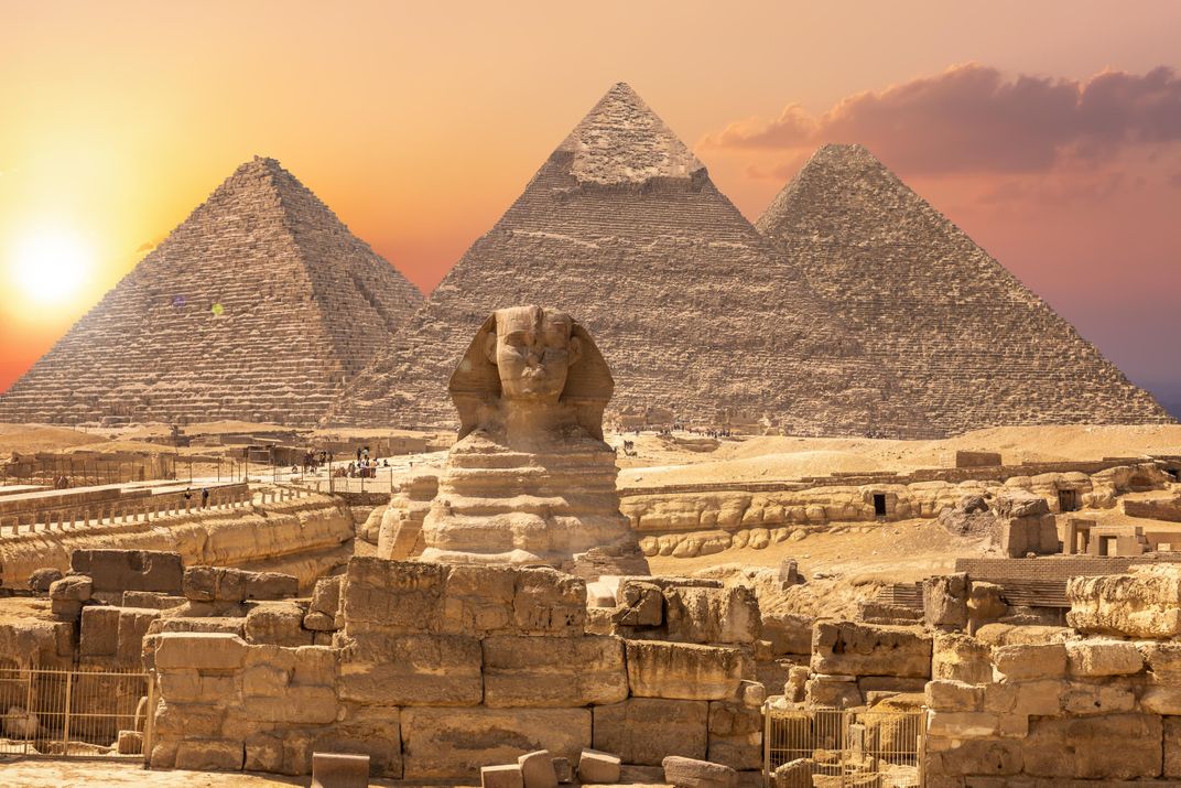 The enigmatic Sphinx and Pyramids of Giza