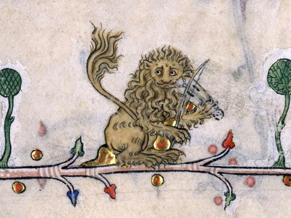musical lion, france, 14th century