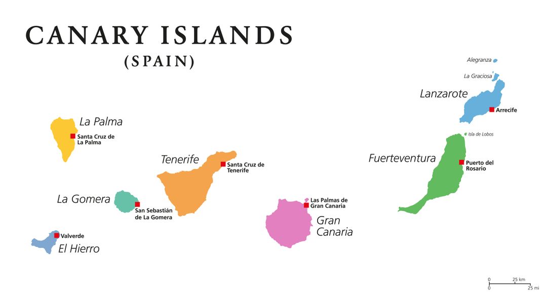 Map of the Canary Islands