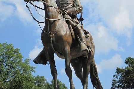 A 2010 picture of the statue of Nathan Bedford Forrest, which was removed from Health Sciences Park (formerly Nathan Bedford Forrest Park) in downtown Memphis last December.