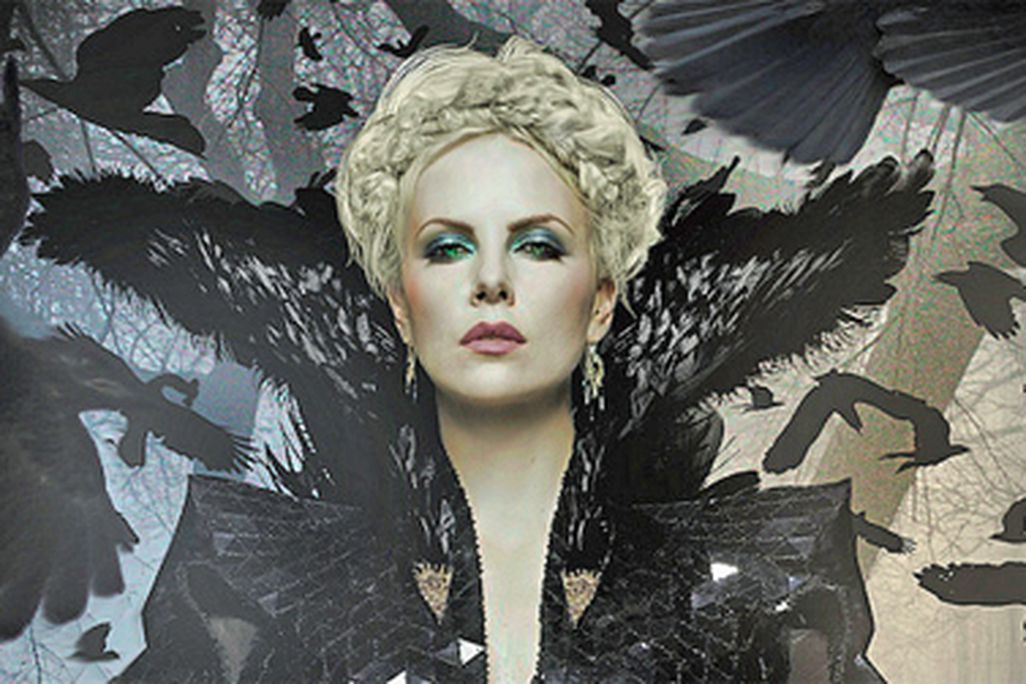 Charlize Theron (top) and Julia Roberts in competing Snow White movies.