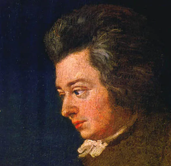 An unfinished portrait of Mozart, from 1782.