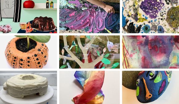 A sampling of the creative projects inspired by artworks and artmaking techniques found within the Hirshhorn’s collections, available from the “Hirshhorn Kids at Home” series. (Hirshhorn Museum and Sculpture Garden) 