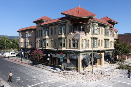 A building downtown at 2nd and Brown sustained damage from the 6.0 earthquake in Napa.
